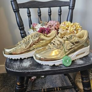 NEW Nike Air Max 90 Metallic Gold (2020)  Limited Anniversary Edition Size 8